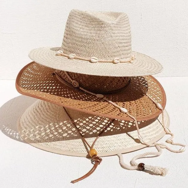 lack of color women's seashell straw hat sold by minnow product image thumbnail 5