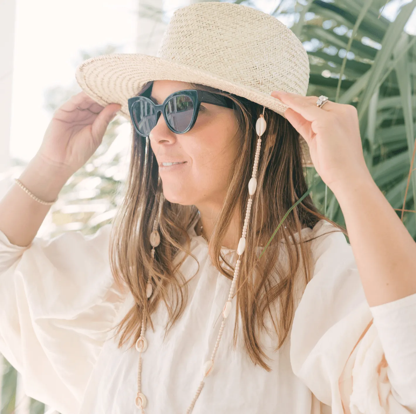 lack of color women's seashell straw hat sold by minnow product image thumbnail 2