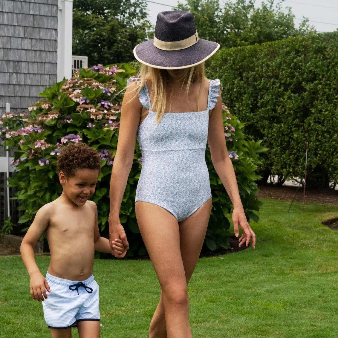 women's slate floral ruffle one piece sold by minnow product image thumbnail 5