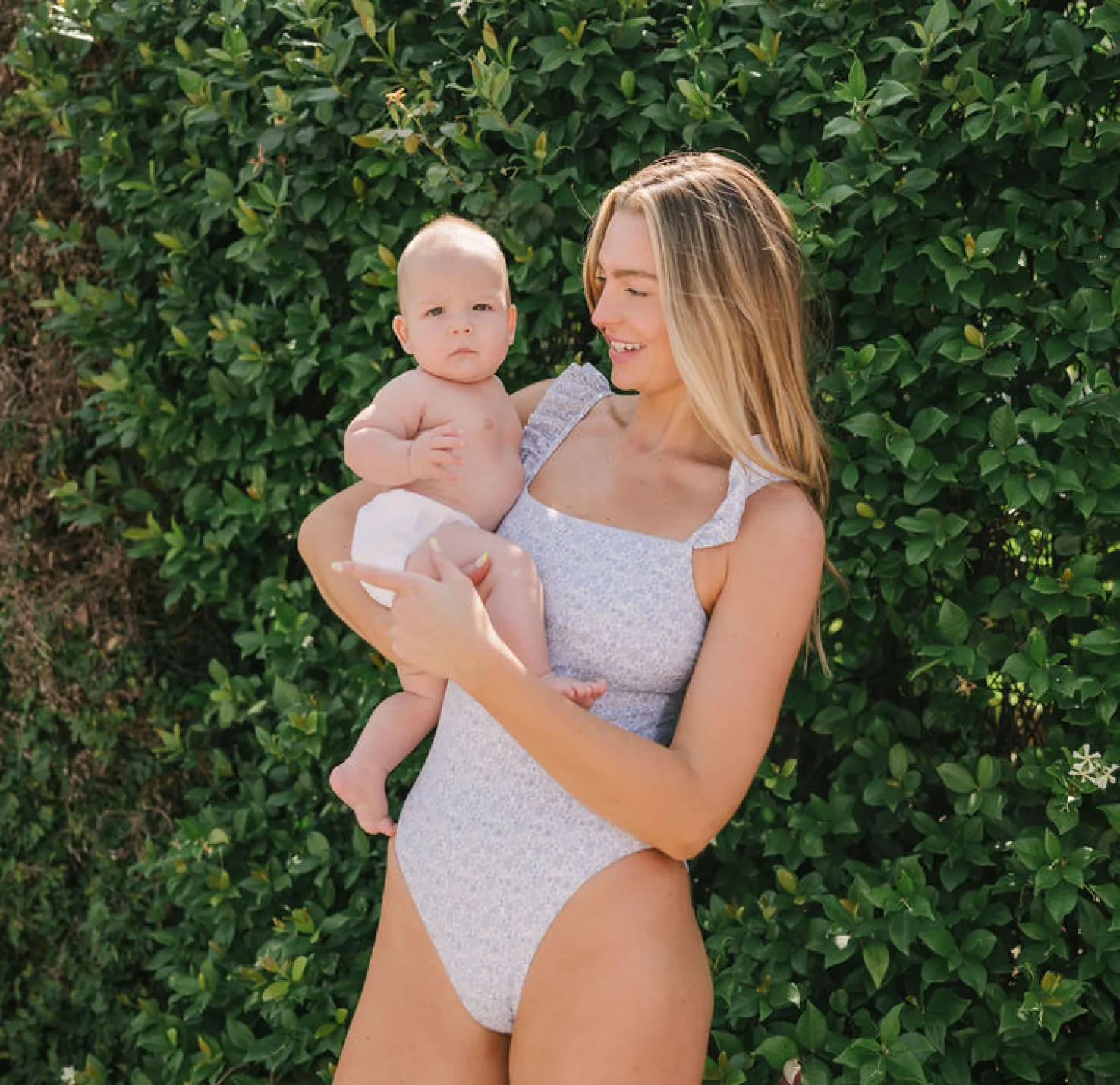 women's slate floral ruffle one piece sold by minnow product image thumbnail 4