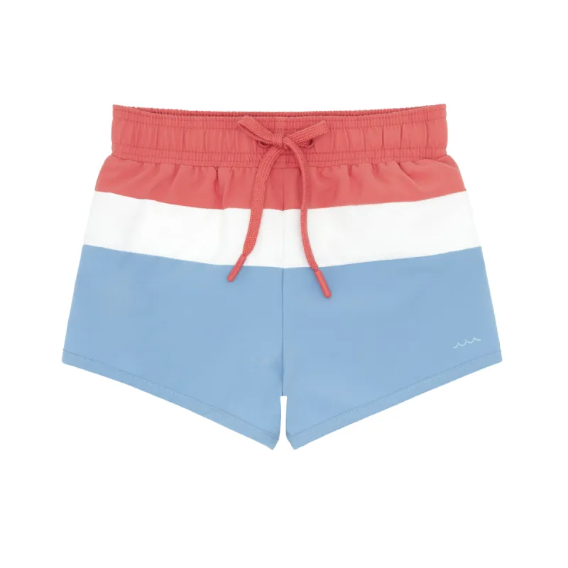 boys east end red colorblock boardie sold by minnow