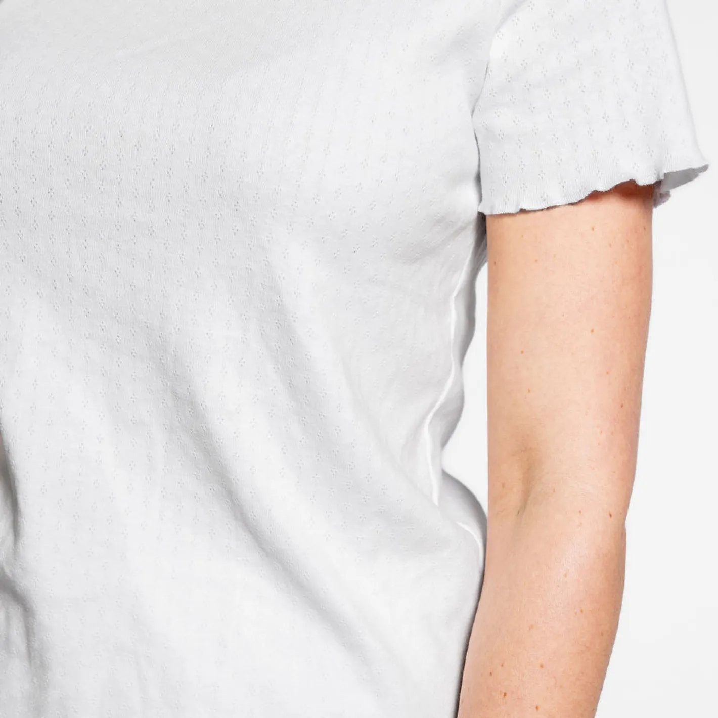 women's white pointelle shirt and short pajamas set sold by minnow product image thumbnail 4