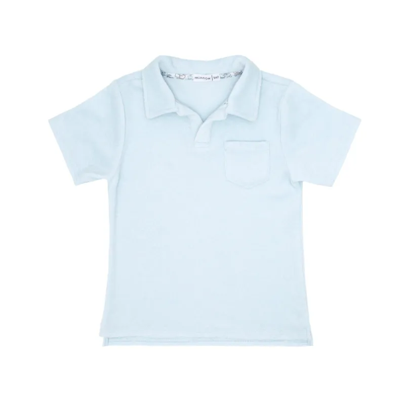 boys light blue french terry polo sold by minnow