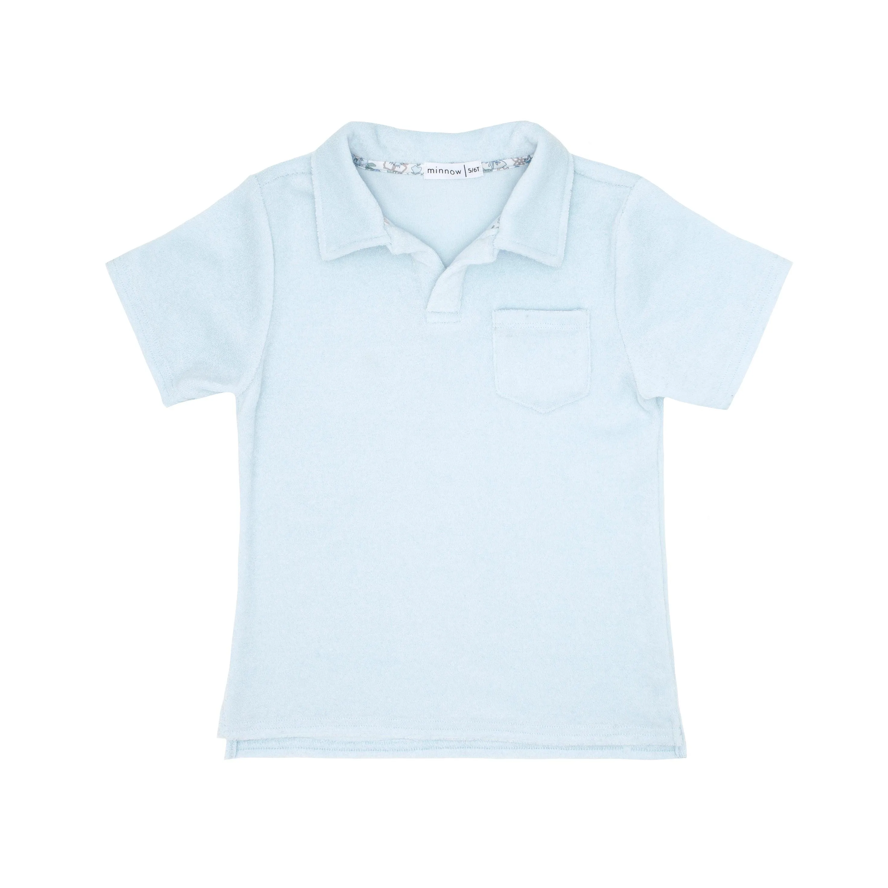 boys light blue french terry polo sold by minnow