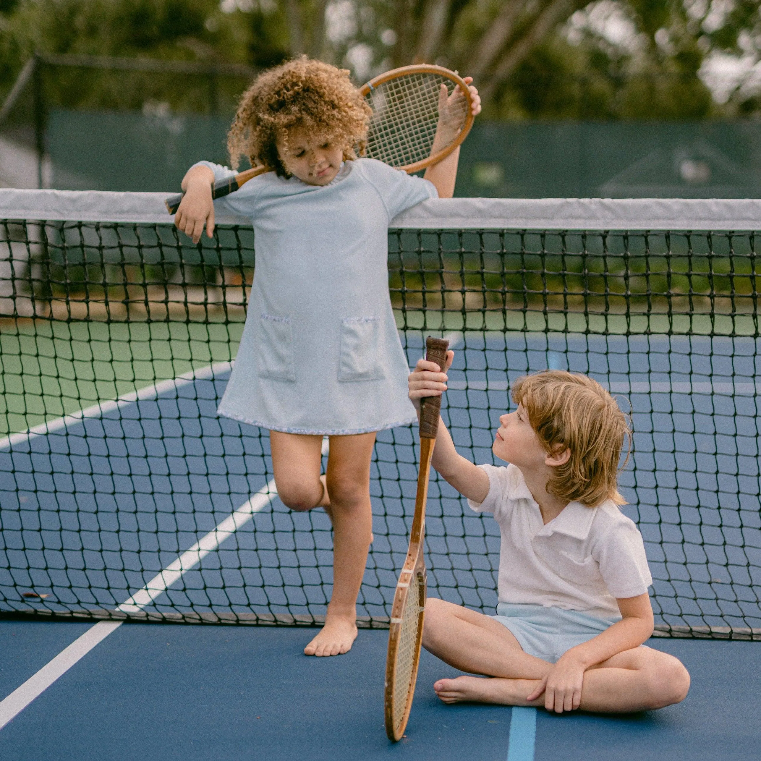 girls light blue french terry dress sold by minnow product image thumbnail 4