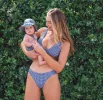 women's navy gingham bikini bottom sold by minnow