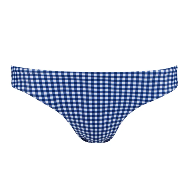 women's navy gingham bikini bottom sold by minnow