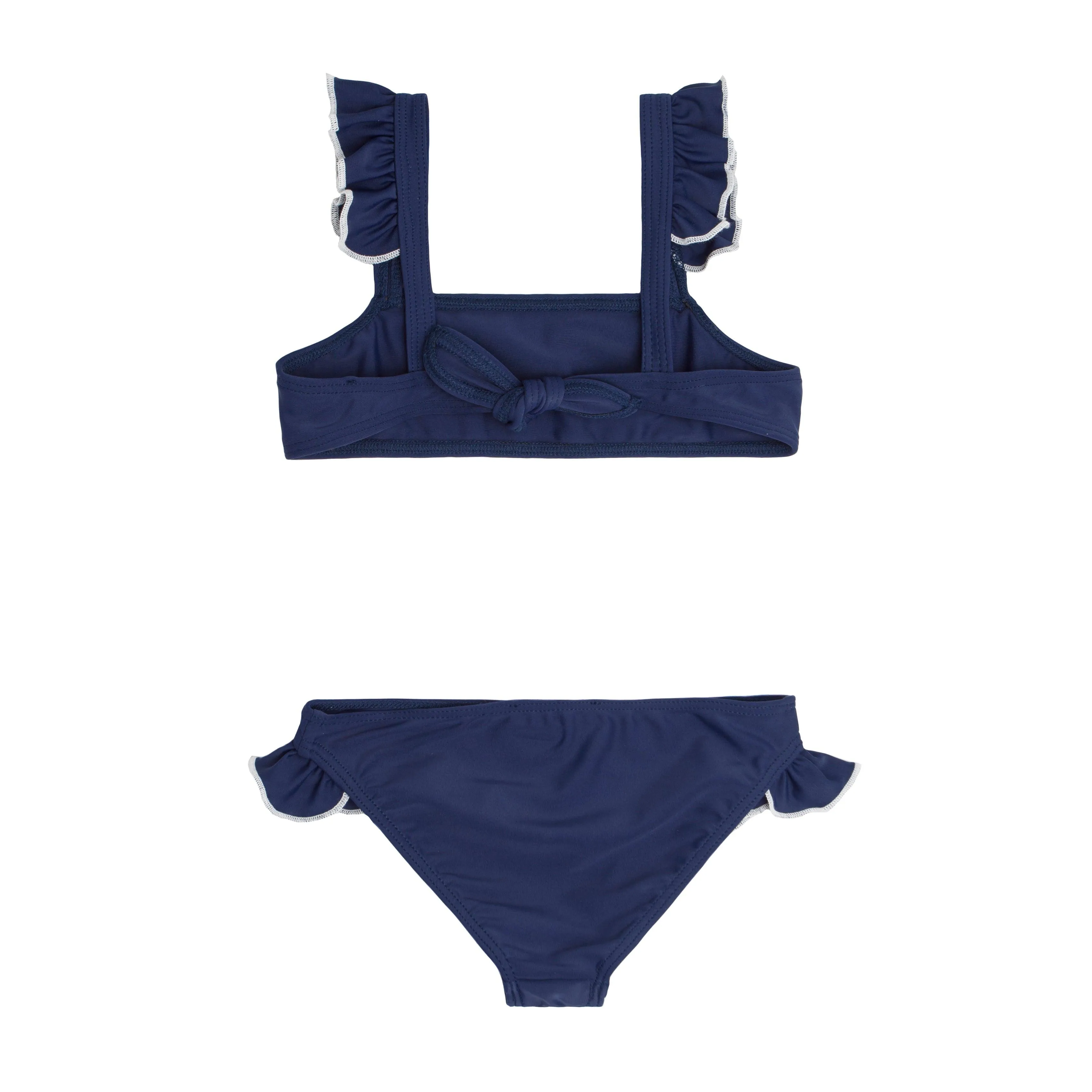 girls navy and white tie back bikini sold by minnow product image thumbnail 5