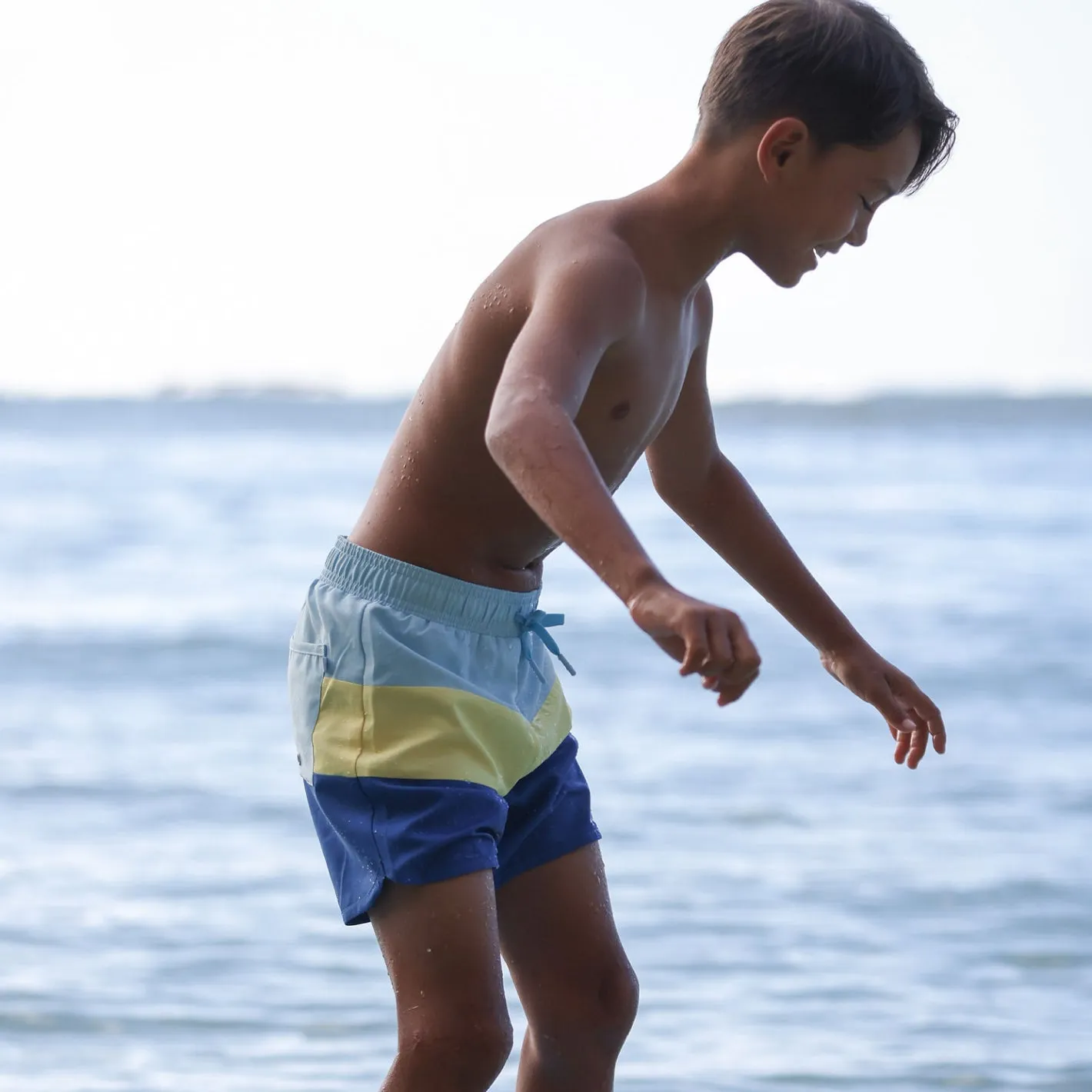 boys sail blue colorblock boardie sold by minnow product image thumbnail 2