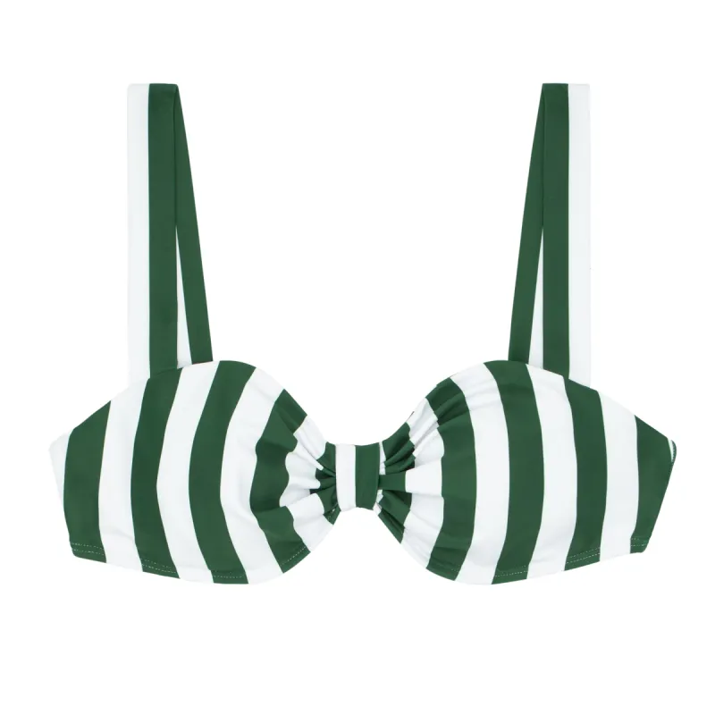 women's charleston green cabana stripe gathered bikini top sold by minnow