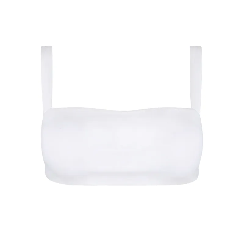 women's white bandeau bikini top sold by minnow