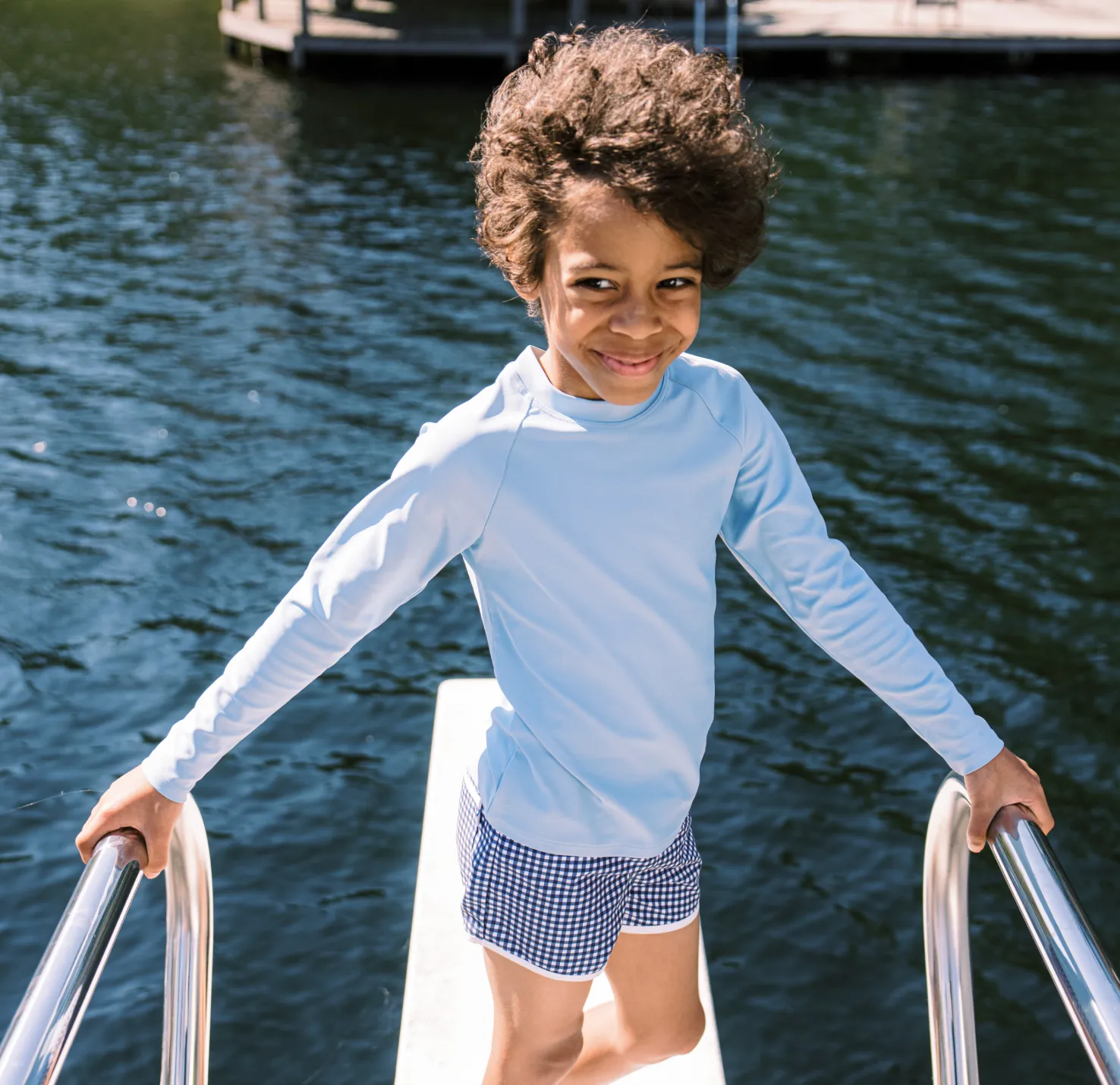 unisex freshwater blue rashguard sold by minnow product image thumbnail 2