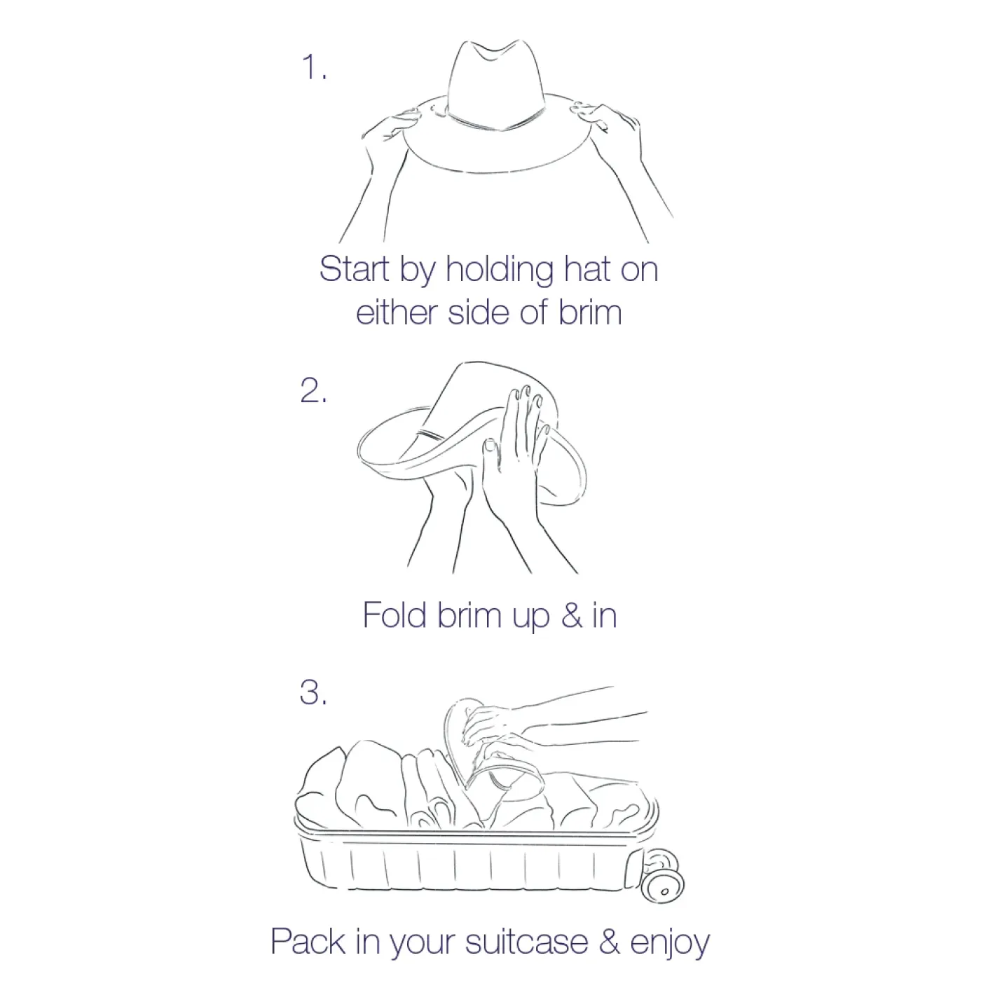 hat attack denim stripe canvas packable hat sold by minnow product image thumbnail 3