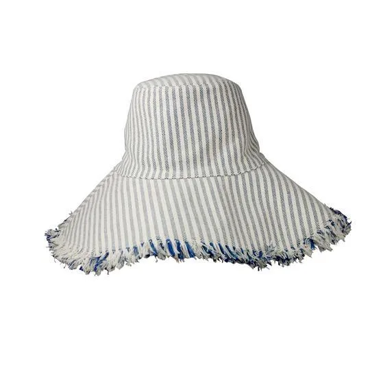 hat attack denim stripe canvas packable hat sold by minnow
