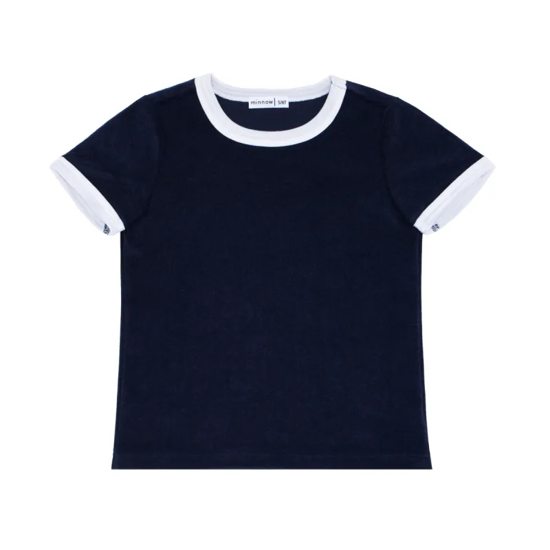 unisex navy french terry ringer tee sold by minnow