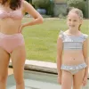 women's camellia pink dot high waist bikini bottom sold by minnow