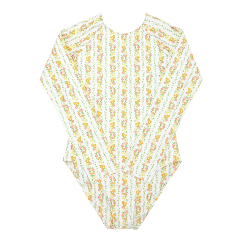 women's linear citrus rashguard one piece sold by minnow