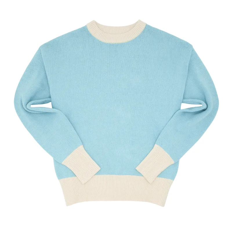 women's pacific blue knit sweater sold by minnow