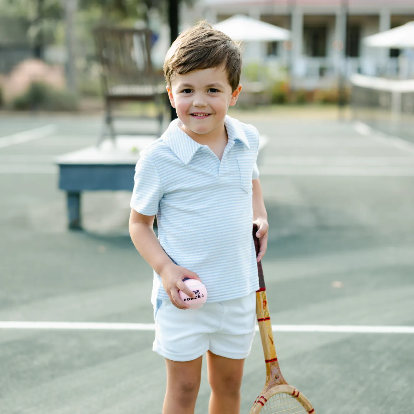 boys powder blue stripe french terry polo sold by minnow product image thumbnail 2
