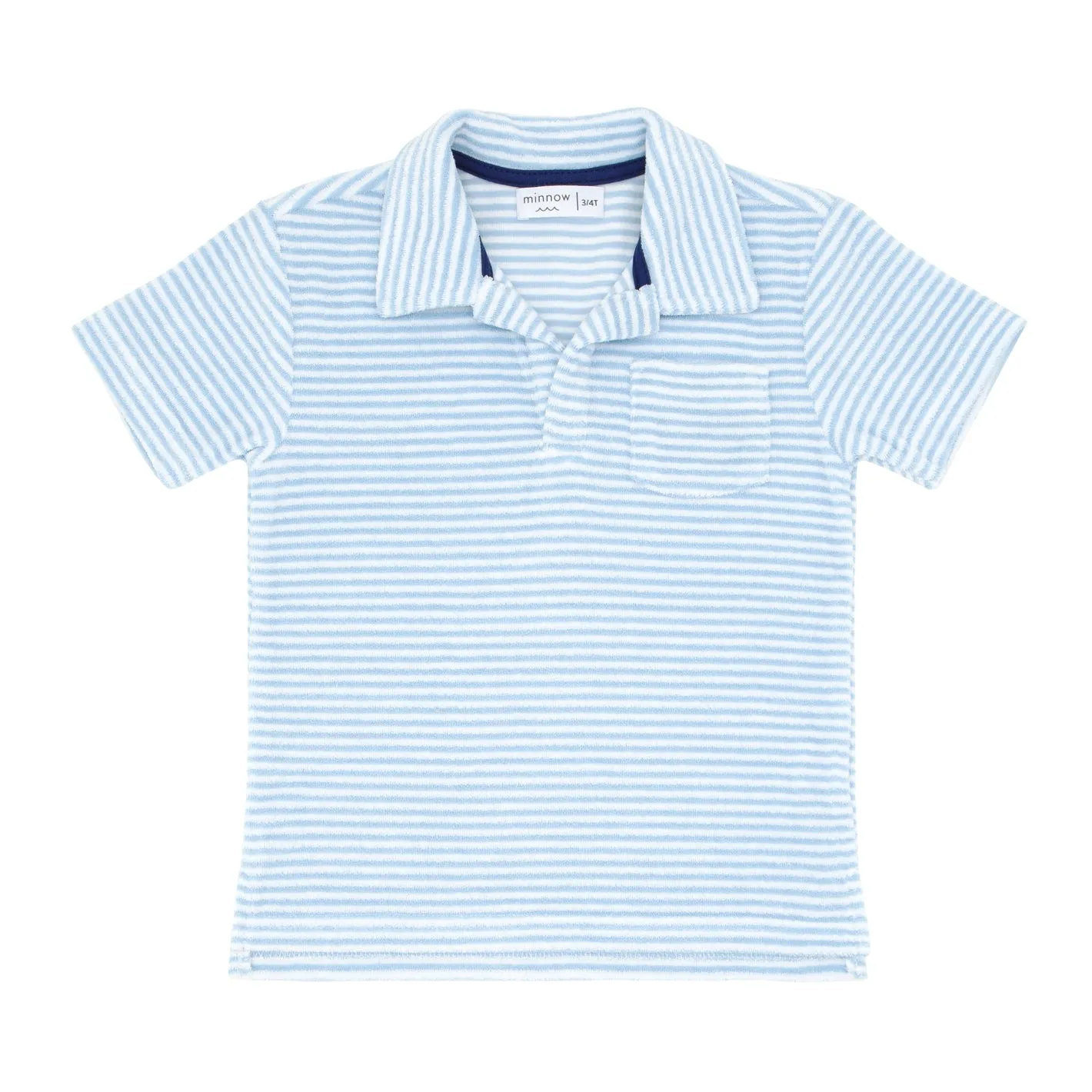 boys powder blue stripe french terry polo sold by minnow