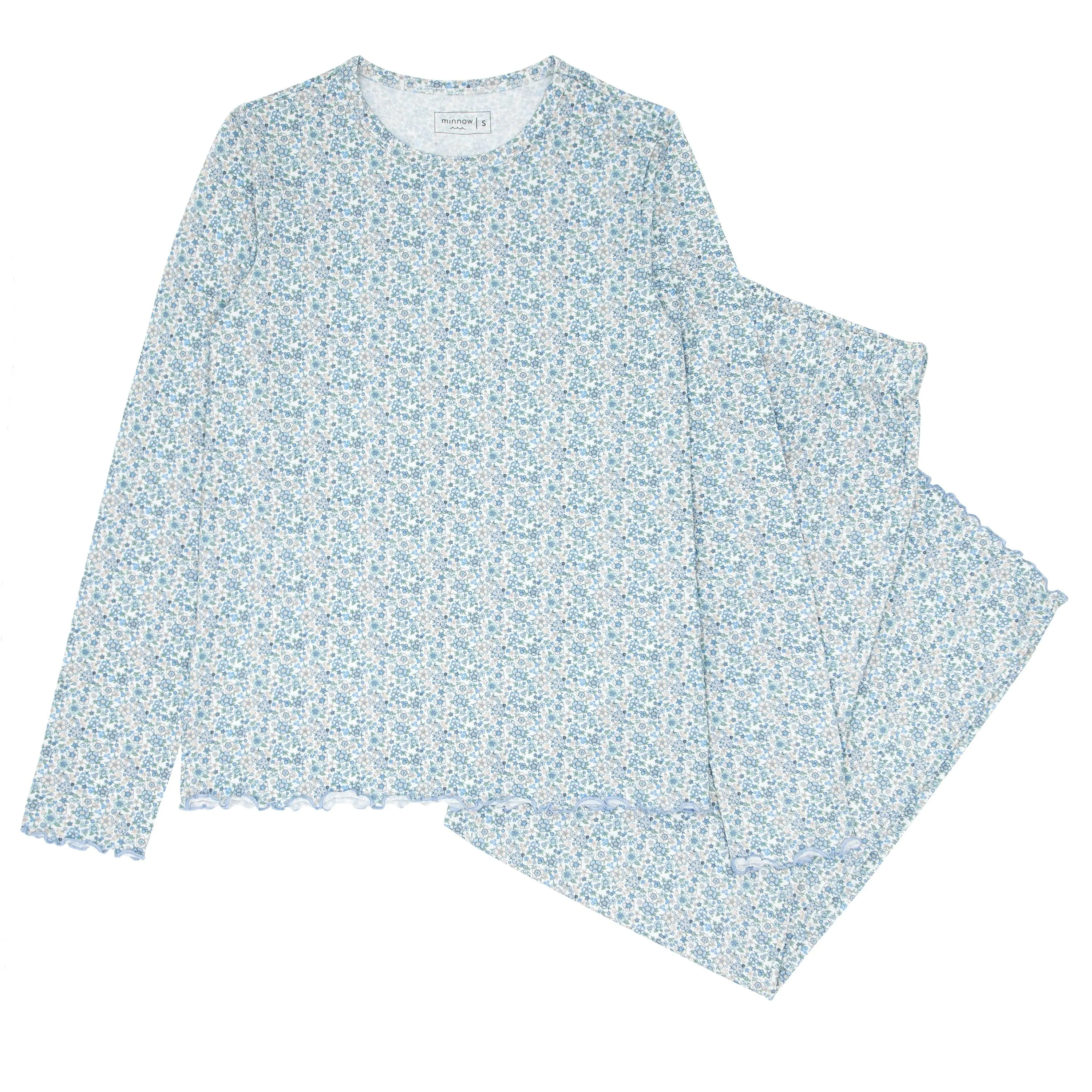 women's slate floral pima pajamas set sold by minnow