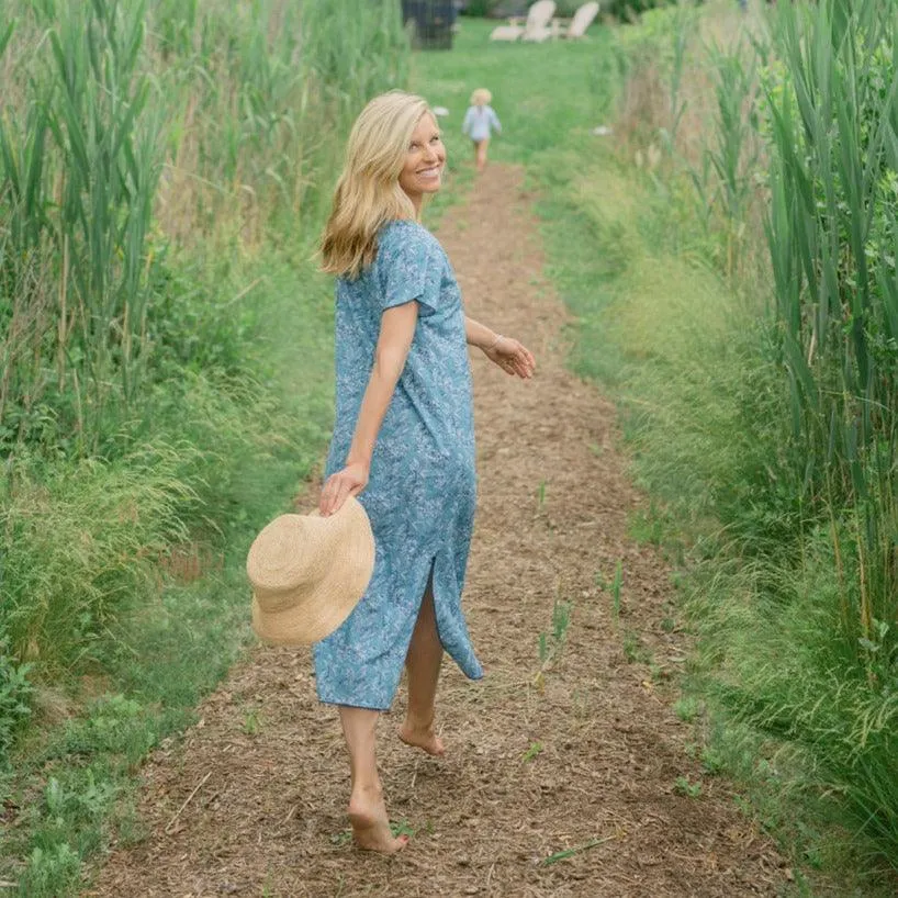 minnow x tuckernuck women's blue toile long dress sold by minnow product image thumbnail 3