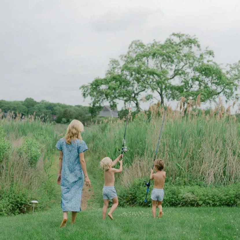 minnow x tuckernuck women's blue toile long dress sold by minnow product image thumbnail 4