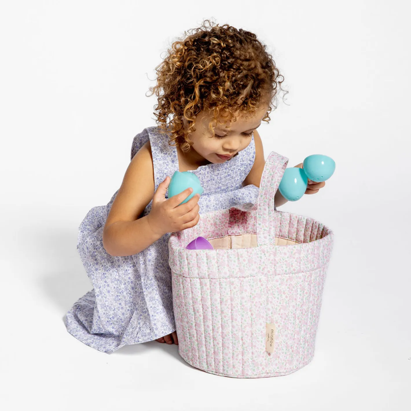 girls slate floral smocked bib dress sold by minnow product image thumbnail 2