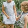 girls blue gingham drop waist dress sold by minnow