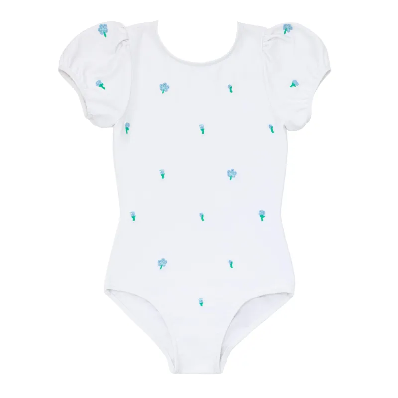 minnow x fanm mon girl's coconut grove white puff sleeve one piece sold by minnow