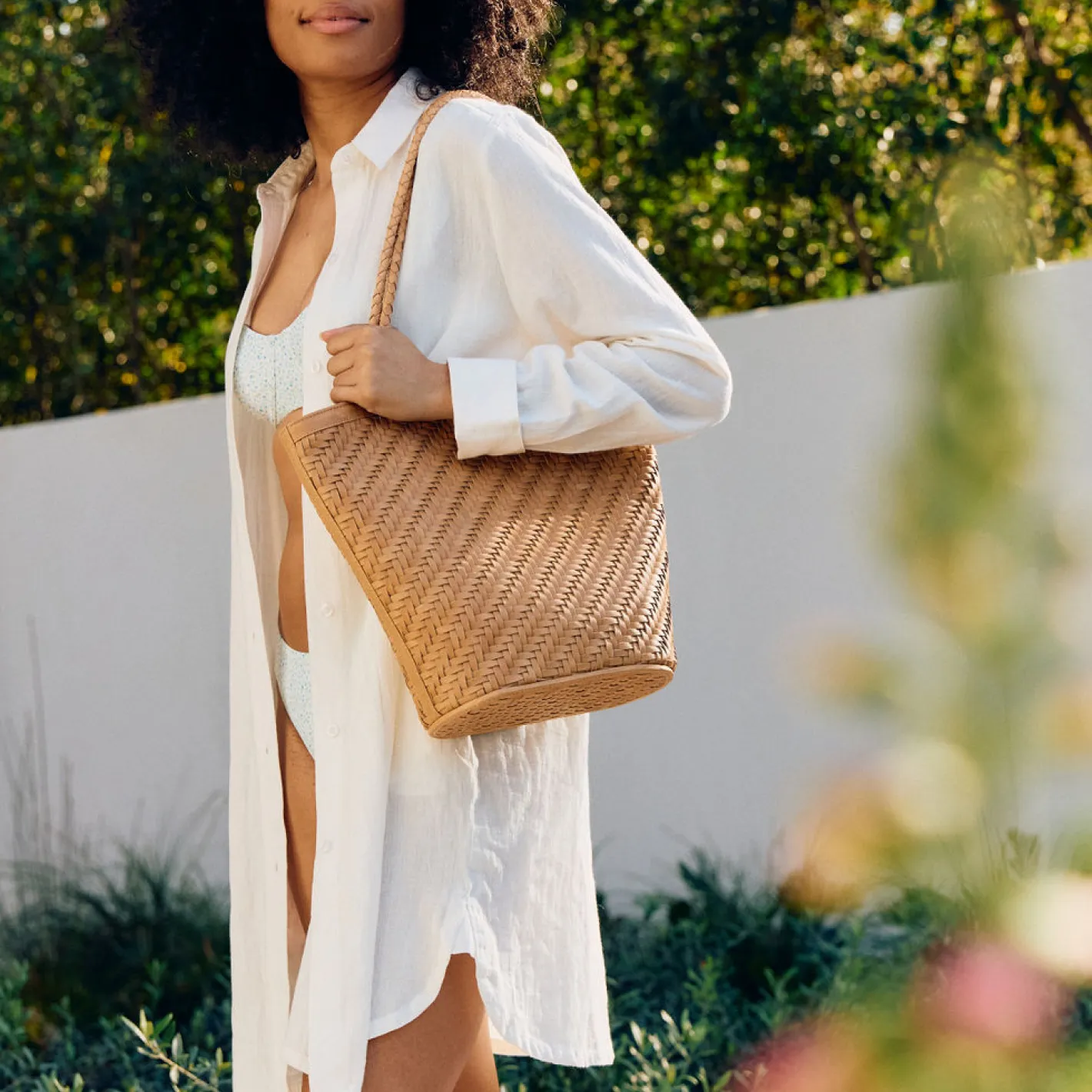 women's long sleeve white cotton button-down dress sold by minnow product image thumbnail 3