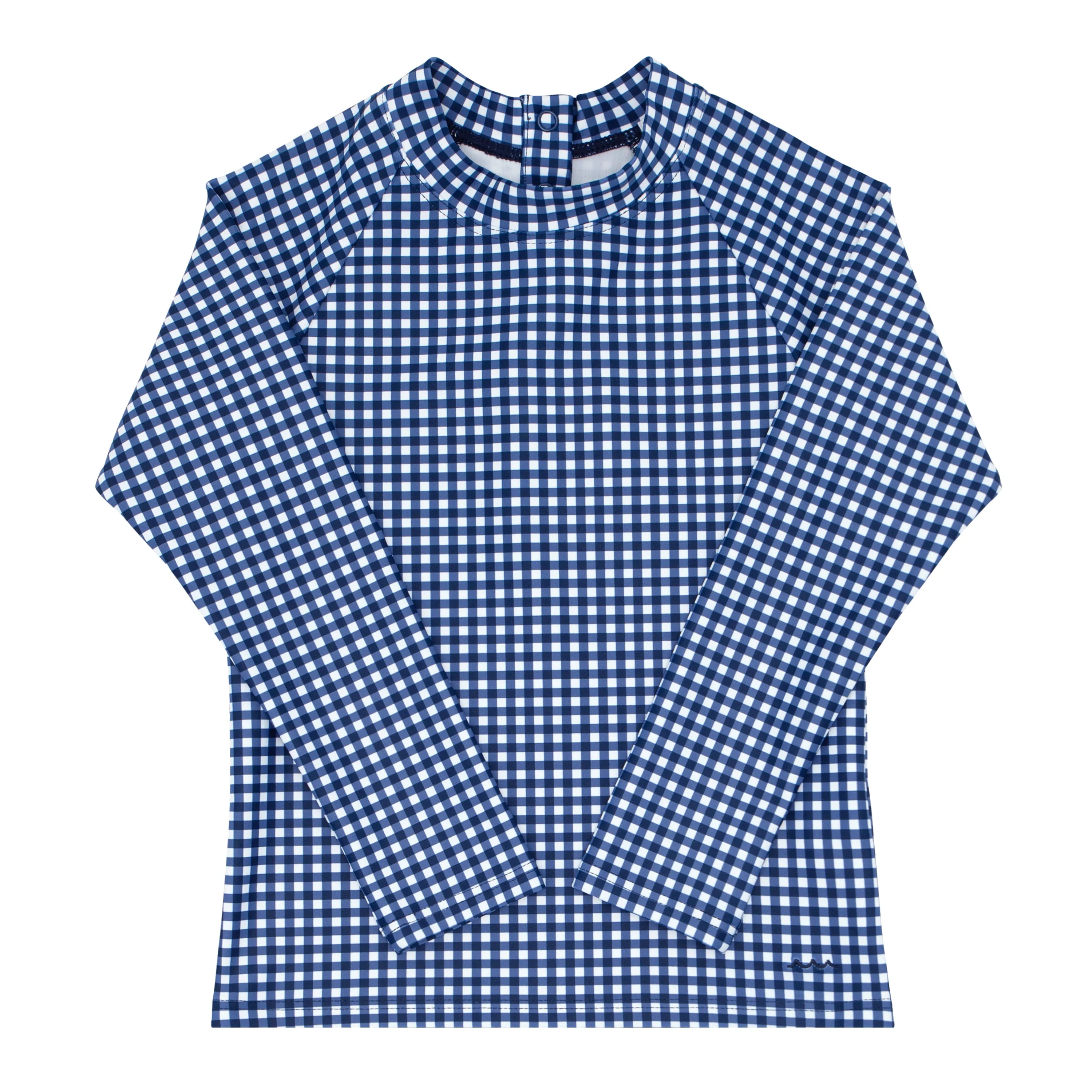 unisex navy gingham rashguard sold by minnow
