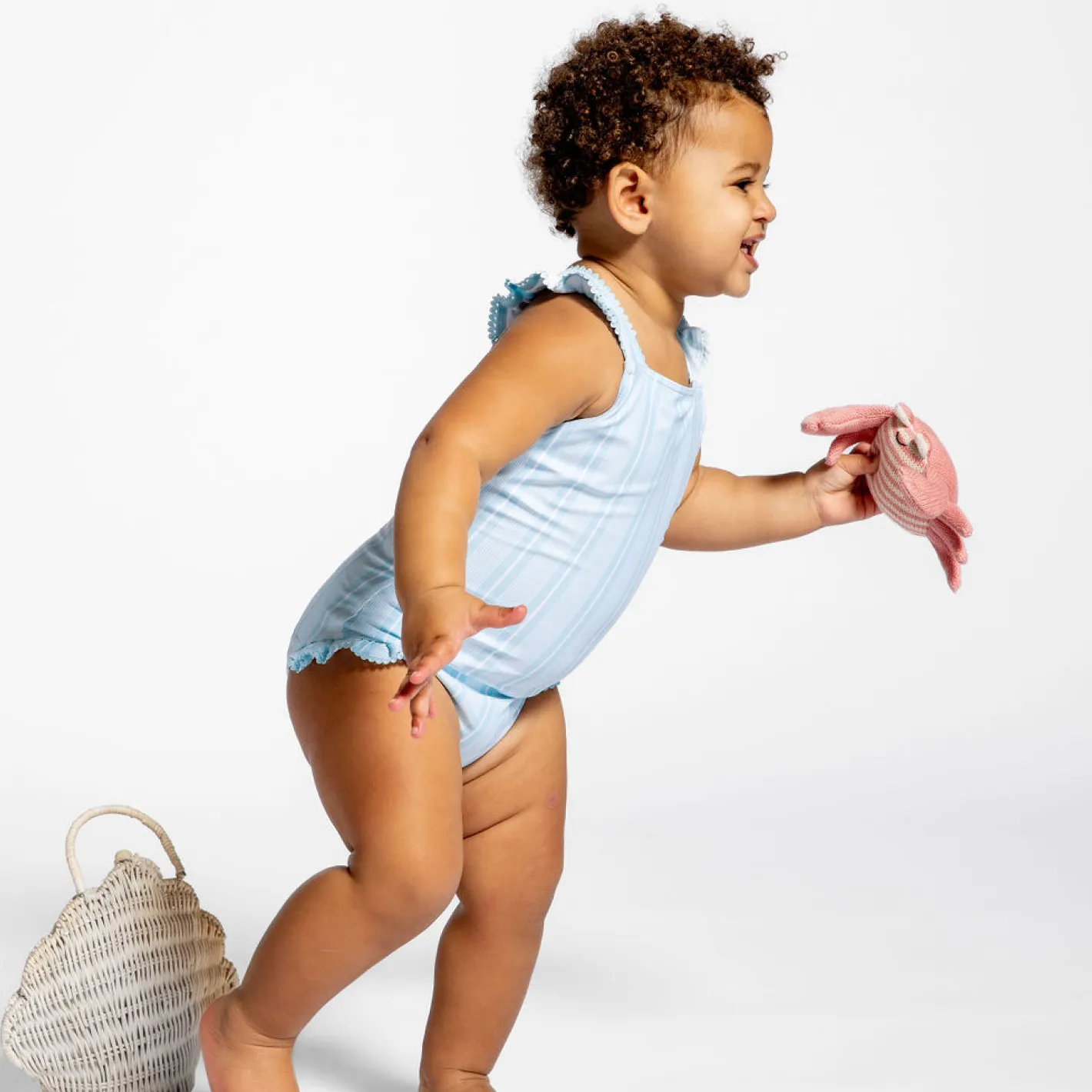 girls pacific blue stripe crossover one piece sold by minnow product image thumbnail 4