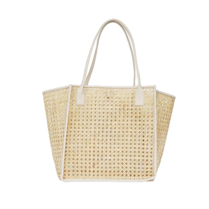 bembien cream rattan rosa tote sold by minnow