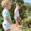 boys powder blue stripe boardie sold by minnow