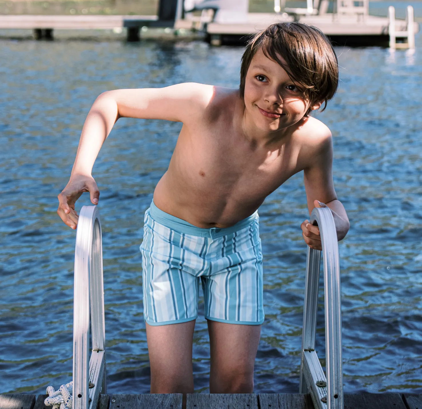 boys freshwater stripe boardshort sold by minnow product image thumbnail 3