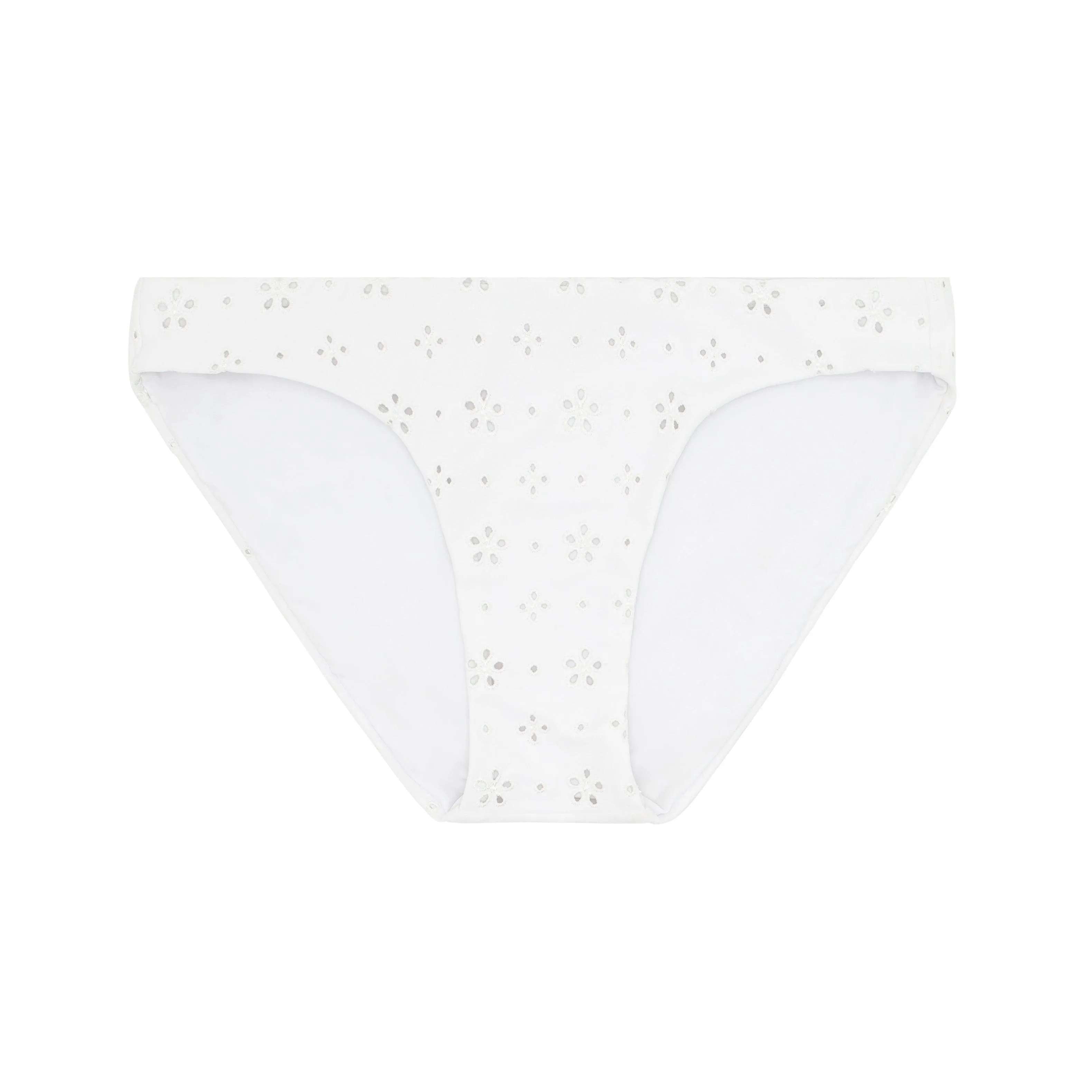 women's white eyelet bikini bottom sold by minnow