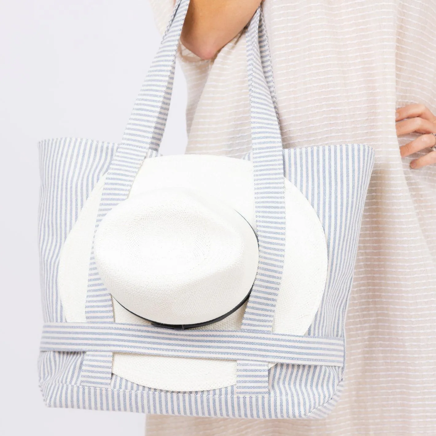 hat attack navy stripe canvas traveler bag sold by minnow product image thumbnail 2