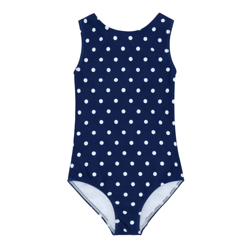girls atlantic dot double bow one piece sold by minnow