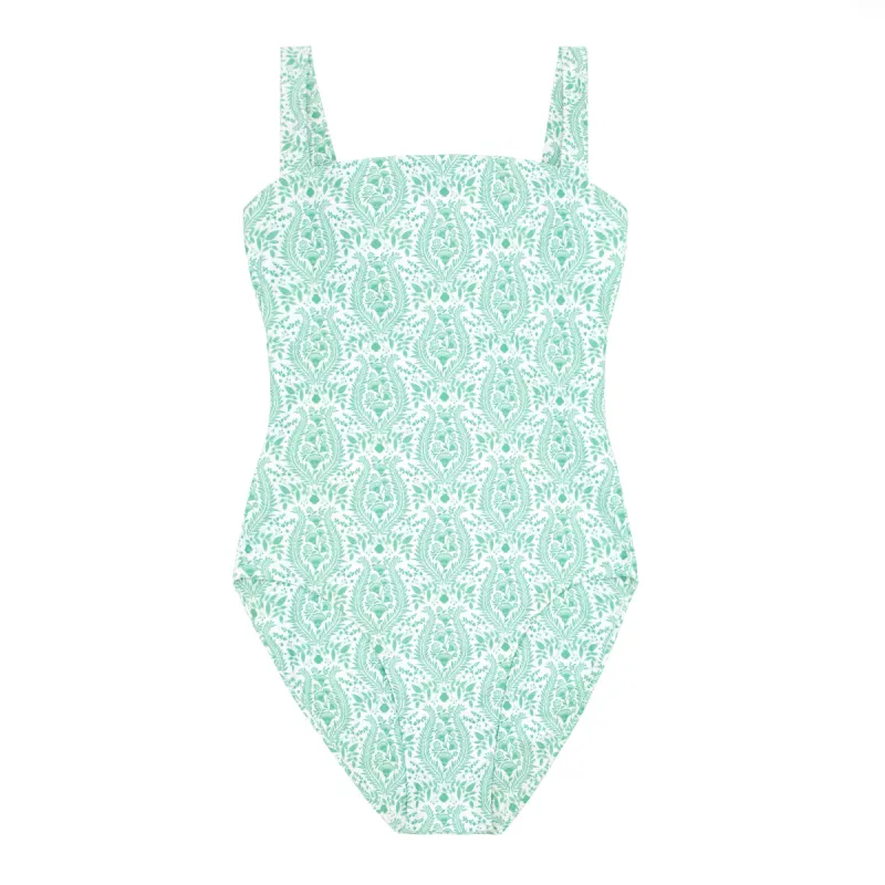 women's abaco green paisley one piece made by minnow