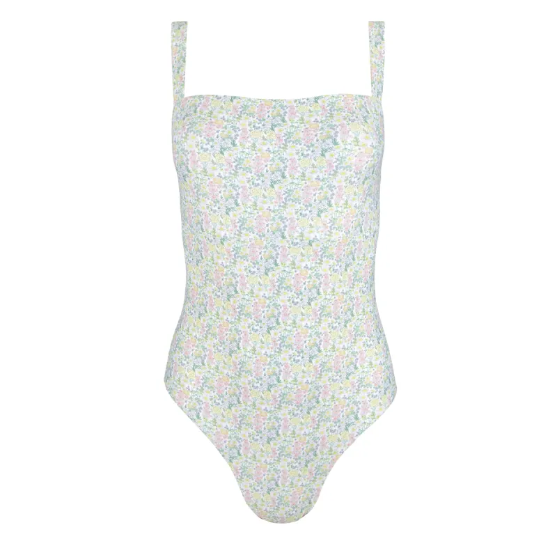 women's wildflower bouquet simple neckline one piece sold by minnow