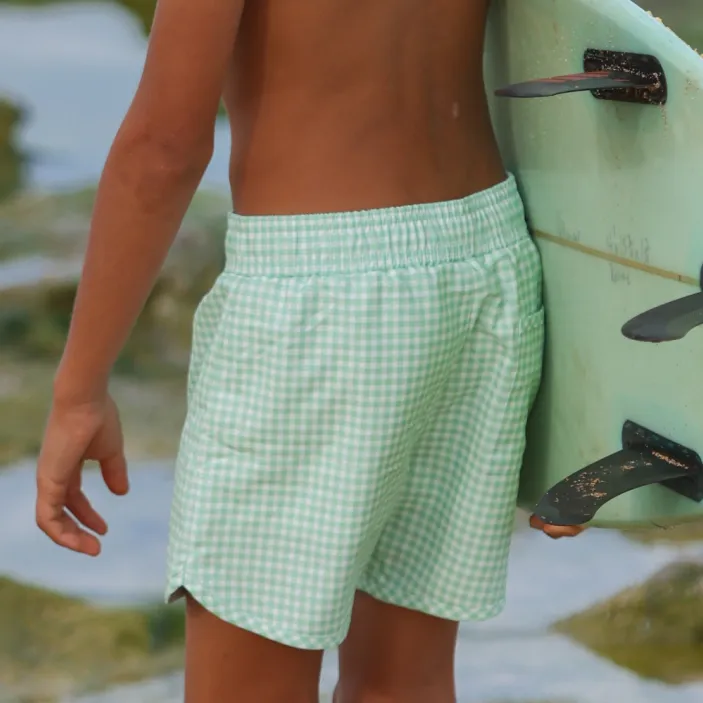 boys palm gingham boardie sold by minnow product image thumbnail 2