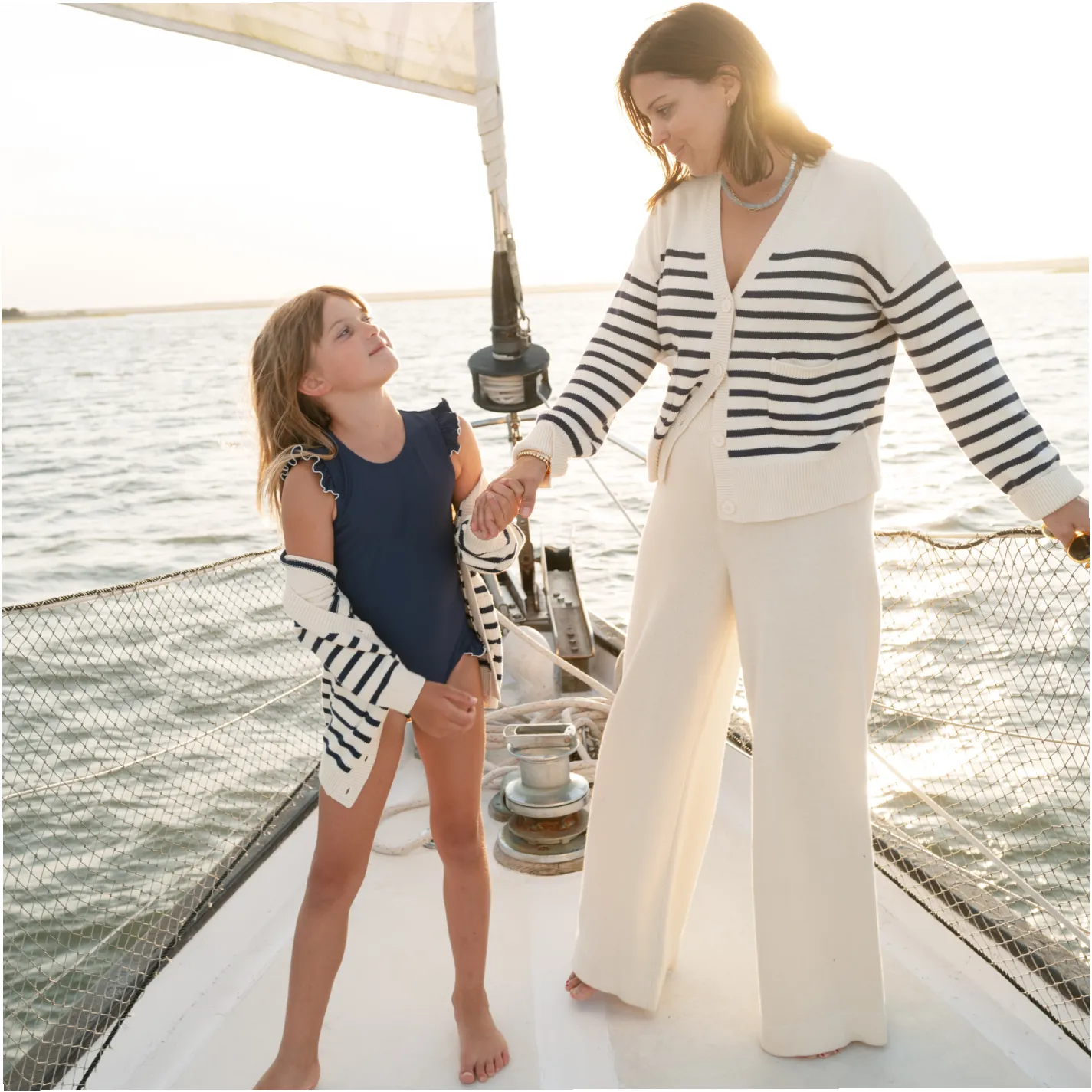 women's cream wide leg knit pant sold by minnow product image thumbnail 2