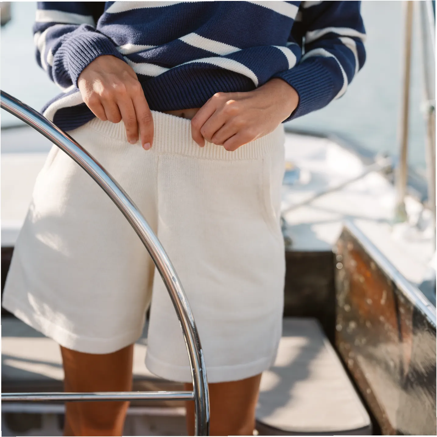 women's cream knit short sold by minnow product image thumbnail 2