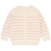 unisex cream and pink stripe cardigan sold by minnow
