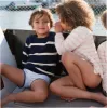 unisex cream and pink stripe cardigan sold by minnow