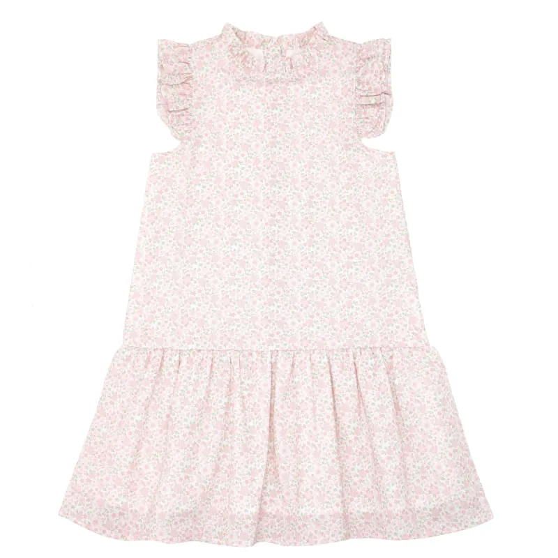girls antique floral drop waist dress sold by minnow