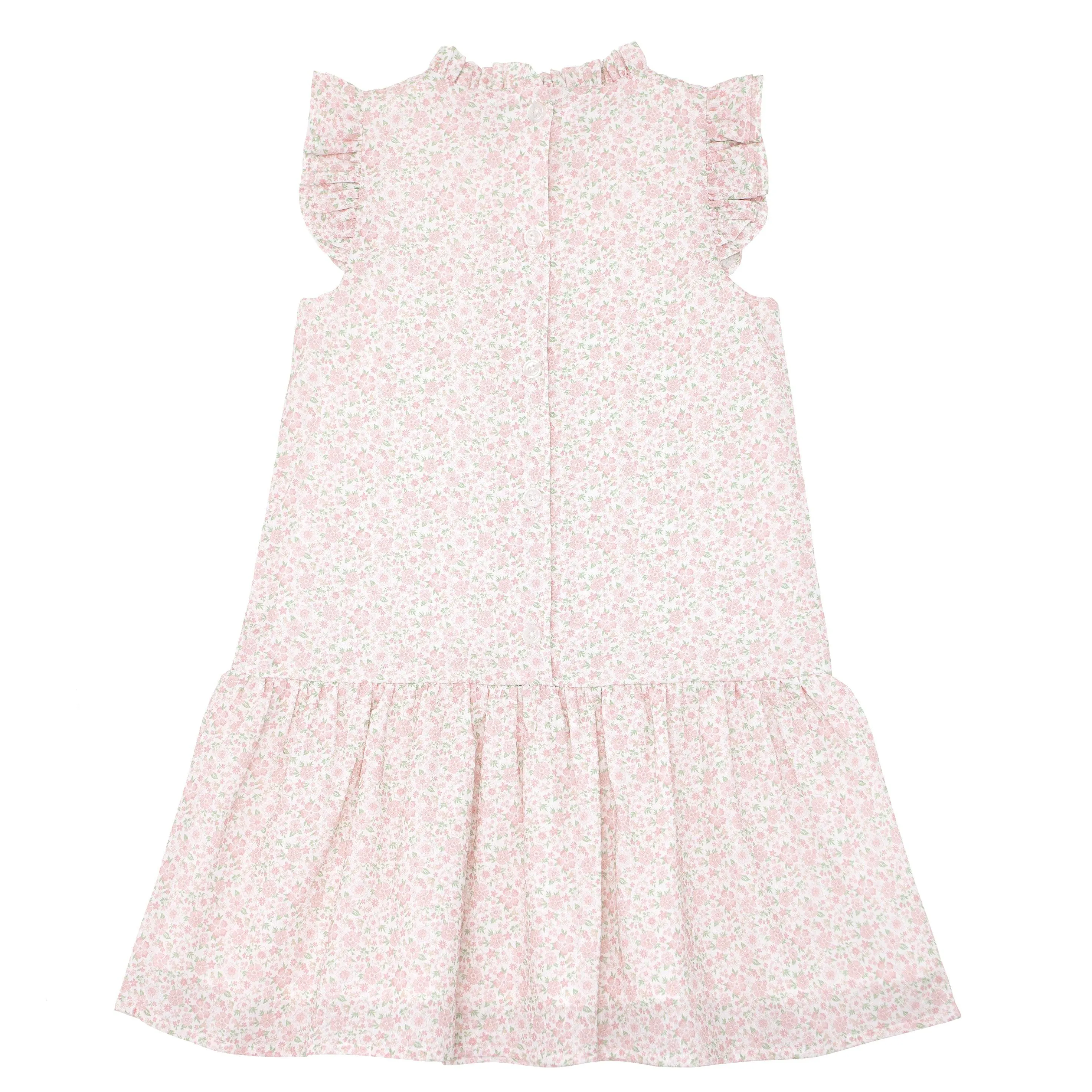 girls antique floral drop waist dress sold by minnow product image thumbnail 4