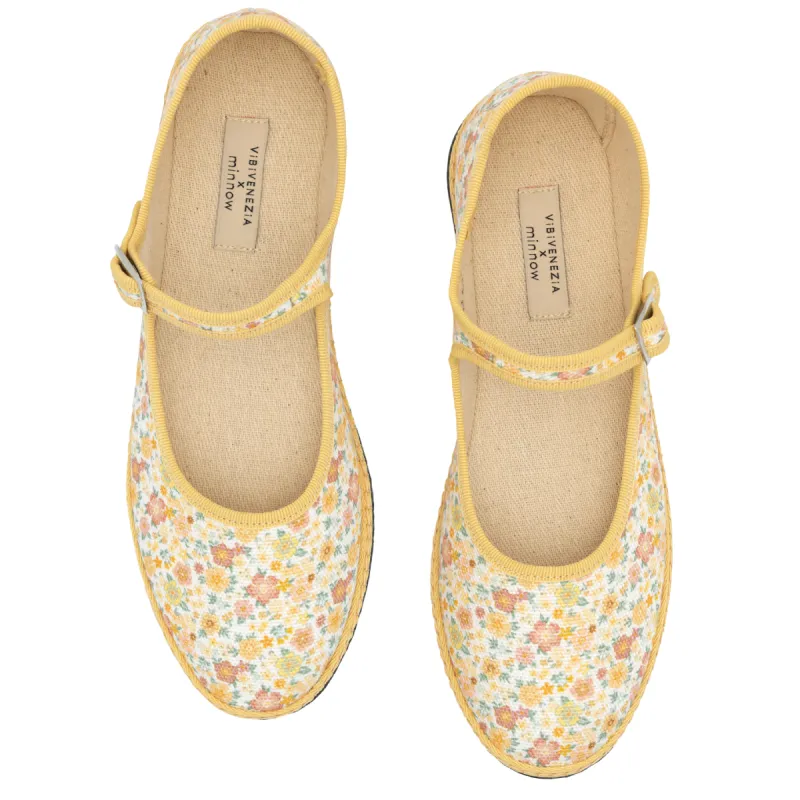 women's minnow x vibi venezia marigold floral mary jane sold by minnow