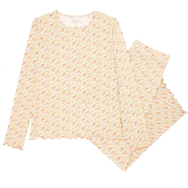 women's marigold floral pima pajamas set sold by minnow